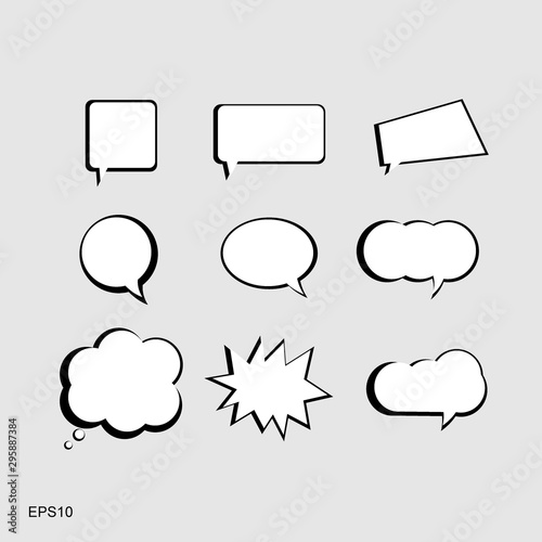 set of speech bubbles. Retro empty comic bubbles. Vector illustration