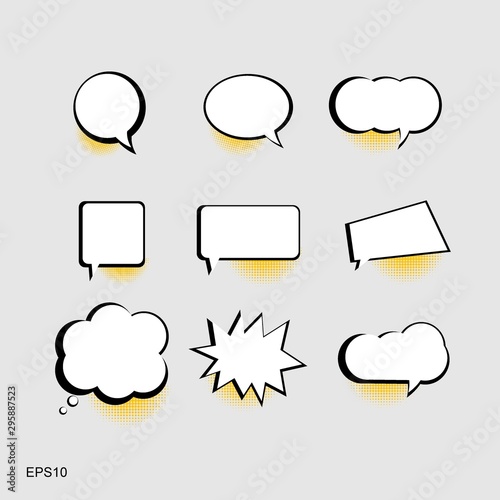 set of speech bubbles. Retro empty comic bubbles. Vector illustration