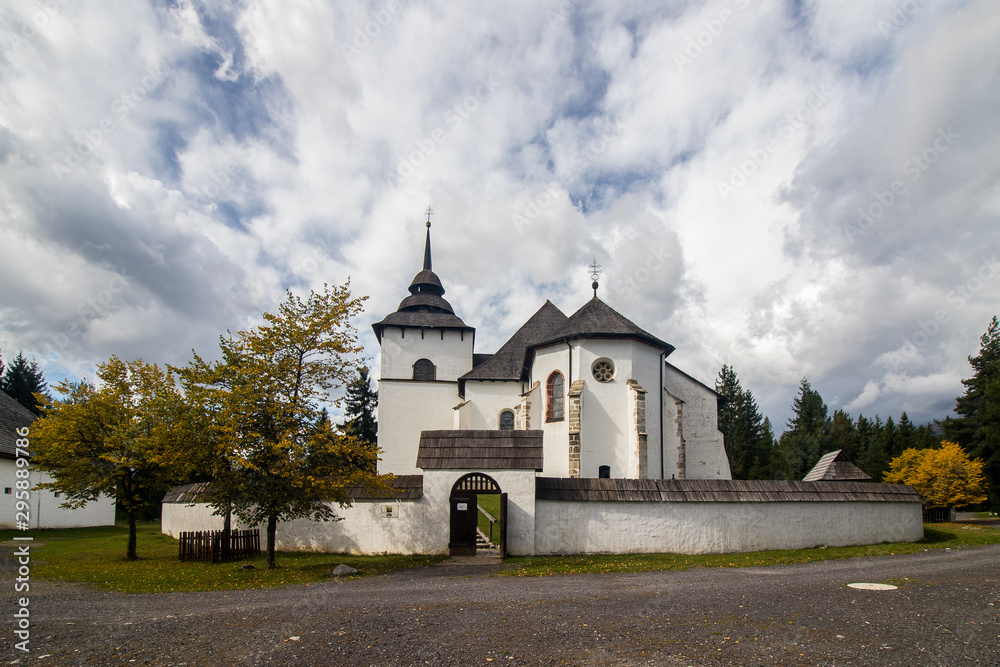 Traditional old architecture in Slovak village Pribylina
