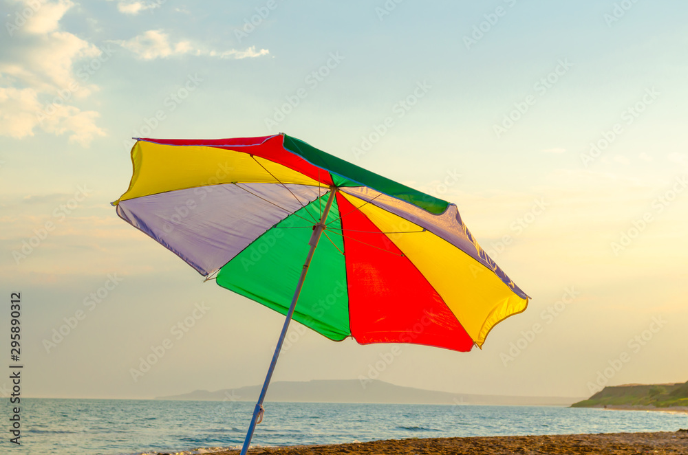 Beach umbrella.Shade canopy on the beach.