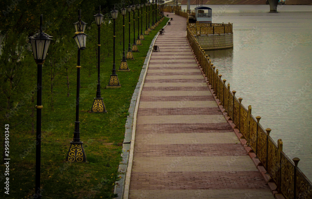 wooden bridge in park