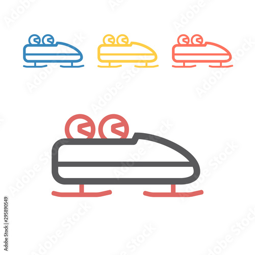 Bobsleigh line icon. Vector signs for web graphics.