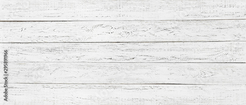 Fototapeta Naklejka Na Ścianę i Meble -  white wood texture background, wide wooden plank panel pattern