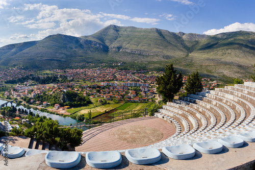 Amphitheater in the open air on the territory of the temple Hertsegovachka-Gracanica, Crkvina hill, Trebinje photo