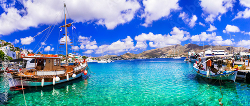 Fototapeta Naklejka Na Ścianę i Meble -  Wonderful traditional Greece - beautiful Leros island in Dodecanese, Agia Marina fishing village and port