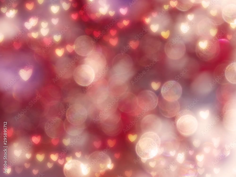 Obraz premium love abstract background shiny hearts colorful blurs