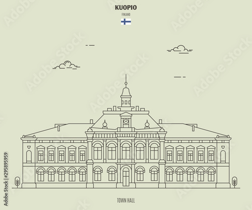 Wallpaper Mural Town Hall in Kuopio, Finland. Landmark icon Torontodigital.ca