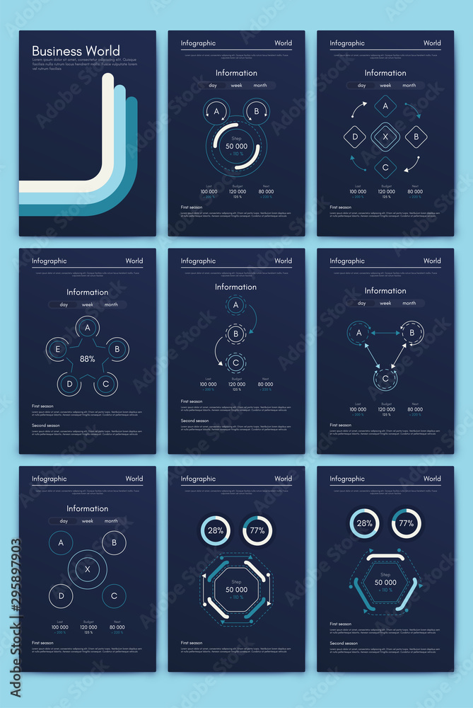 Modern infographic vector concept. Business graphics brochures. Modern infographic vector concept. Business graphics brochures.