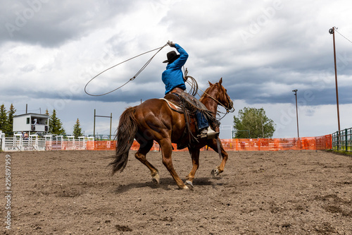 Rodeo Bronco Riding in Canada	 photo