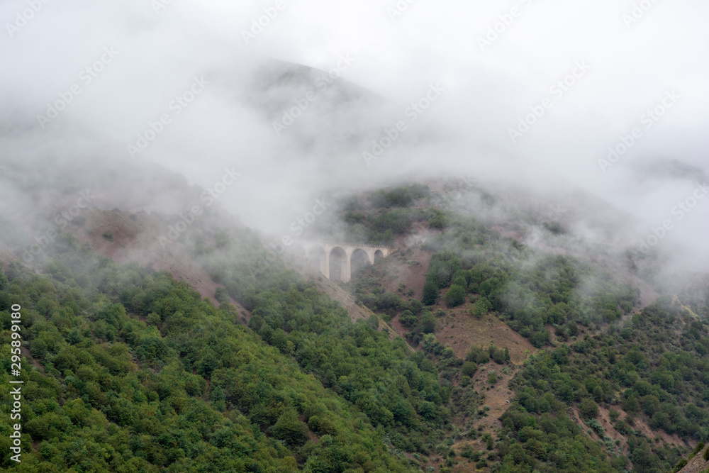 railway bridge in cloud railway bridge in cloud