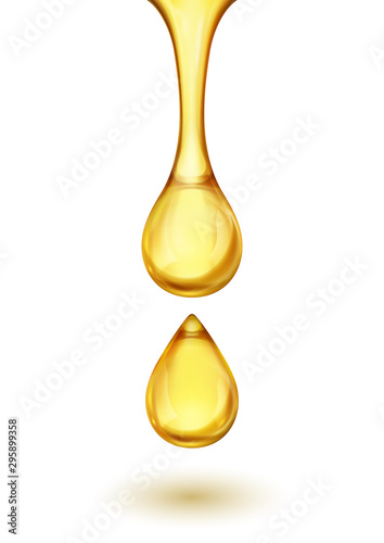 Dripping Oil on White Background