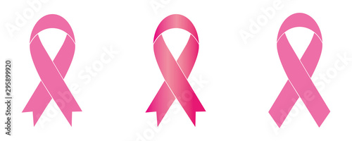 Pink Ribbons Set - Symbols of Breast Cancer Awareness Month