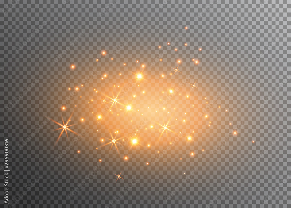 Christmas Abstract stylish light effect on a black transparent ...