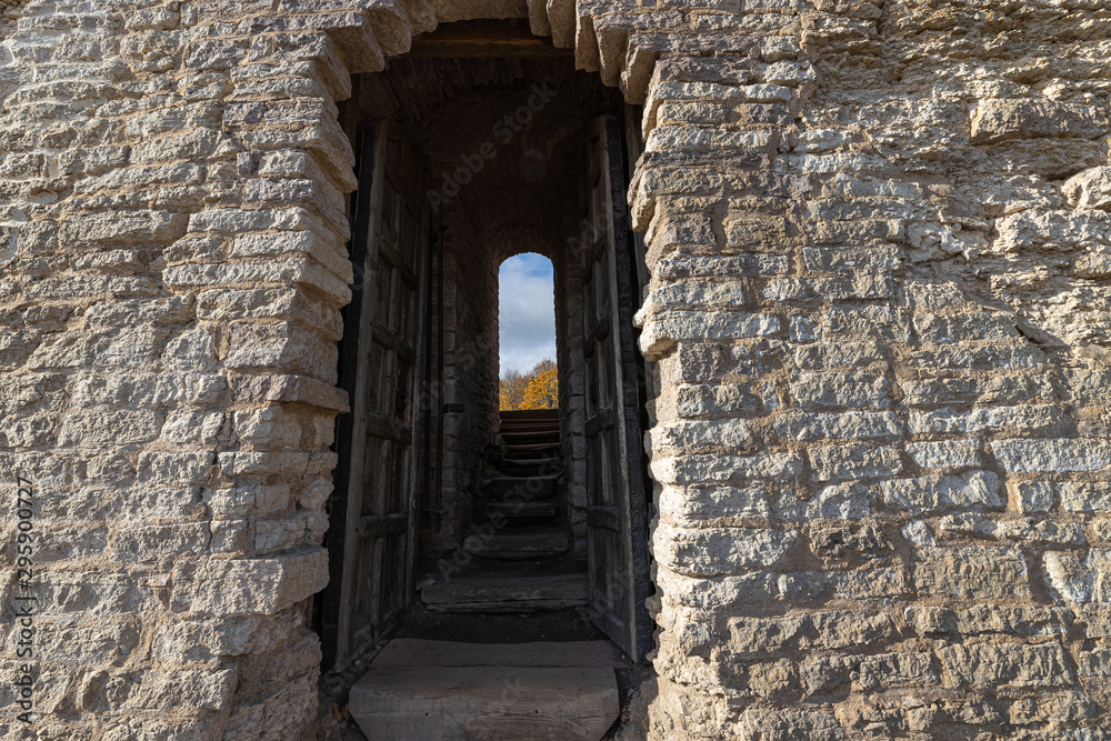 Secret passage from the  fortress of Izborsk. Russia