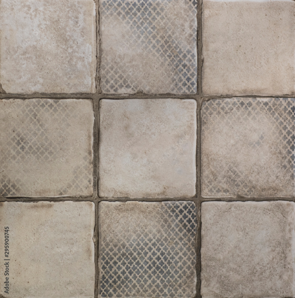 Naklejka premium ceramic kitchen tile for floor, vintage abstract geometric mosaic pattern