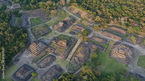Pyramids El Tajín an ancient town in Veracruz Mexico is a beautiful UNESCO archeological site. Religious temples, pyramids and town served to Totonacas tribe. photo