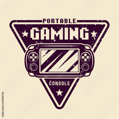 Portable gaming console vector emblem