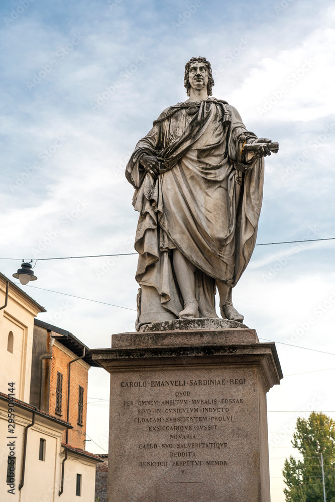 Obraz premium Novara city, Piedmont, Italy. HISTORIC PALACES IN NOVARA CITY IN ITALY IN EUROOPE