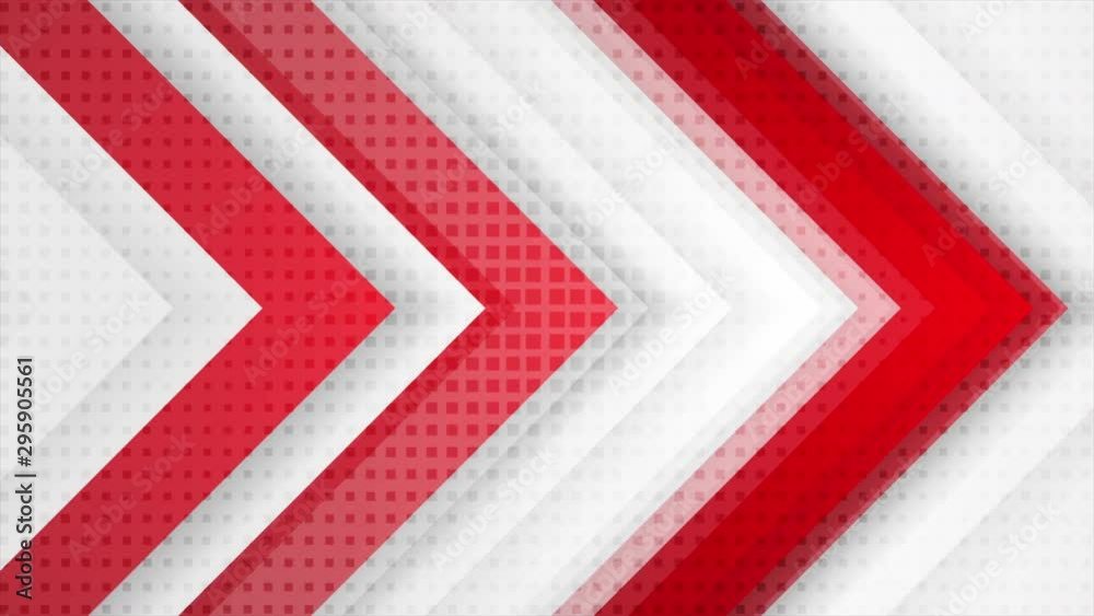 Red and grey geometric hi-tech arrows corporate motion background. Seamless looping. Video animation Ultra HD 4K 3840x2160