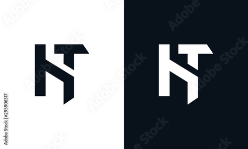 Stampa su tela Flat abstract letter HT logo