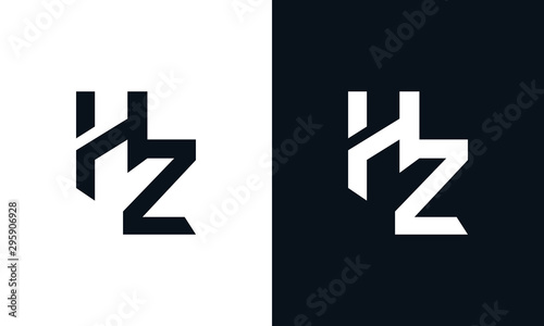 Flat abstract letter HZ logo. This logo icon incorporate with two abstract shape in the creative process. photo