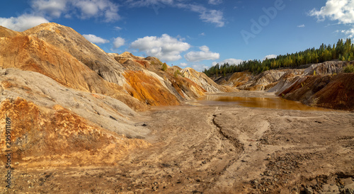 industrial landscape on production waste - "Ural Mars", Russia