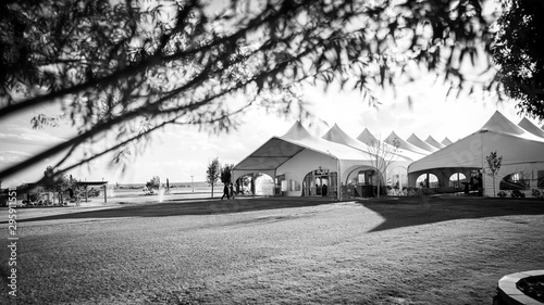 tent in grassy field