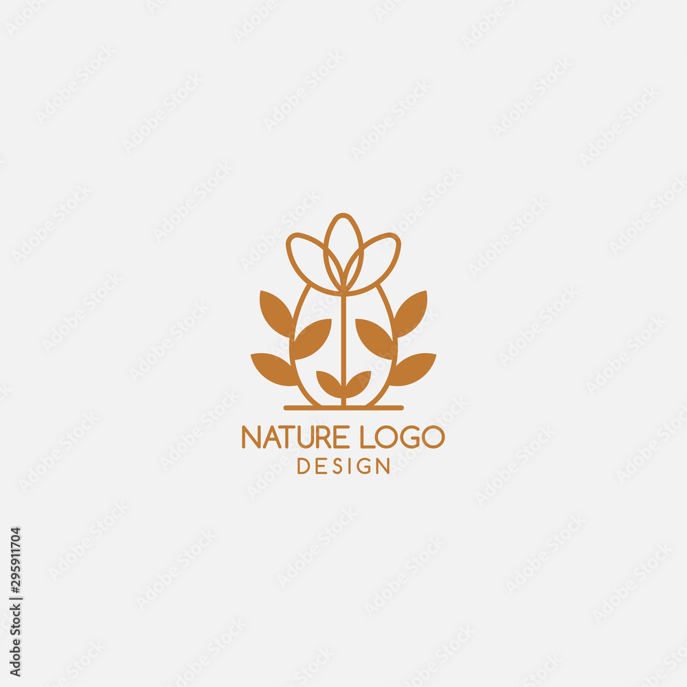 flower linear logo template. cosmetic, natural icon - vector flower linear logo template. cosmetic, natural icon - vector