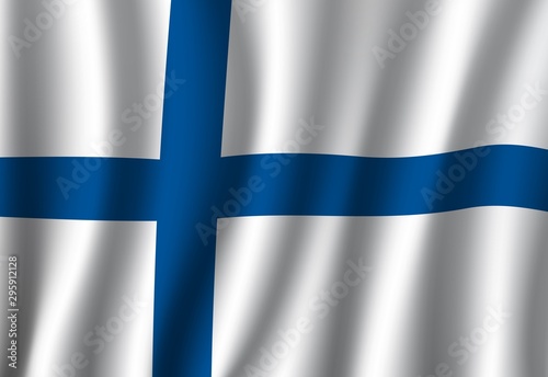 Finland flag, finnish Nordic cross national banner