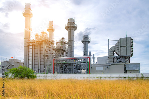 Fényképezés Power plant zone generating electricity at sunset- images