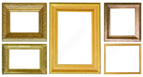 Frames paintings gold antique antiquity collection isolated museum