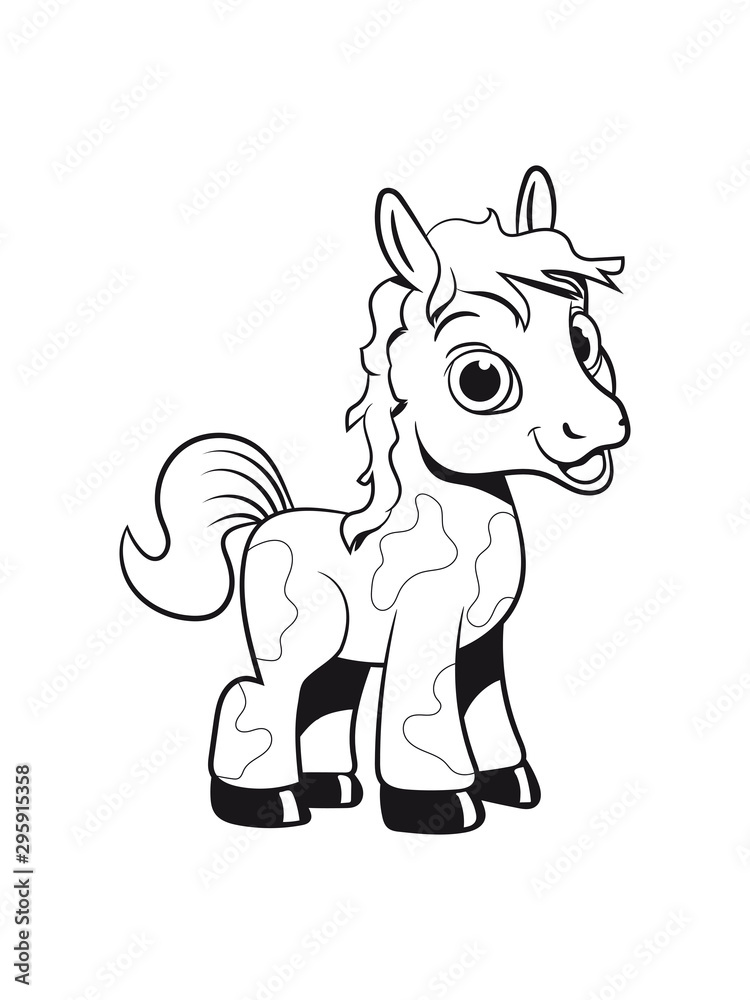 Pony Pferd laufen scheckig spass Mädchen jungen süss lieb springen frech lächeln 1c