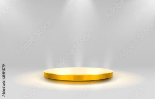 Golden winners podium for business concepts, Podium object