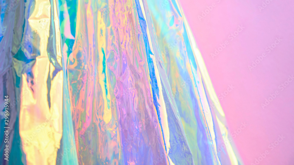 Real Hologram Background of wrinkled abstract foil texture with ...