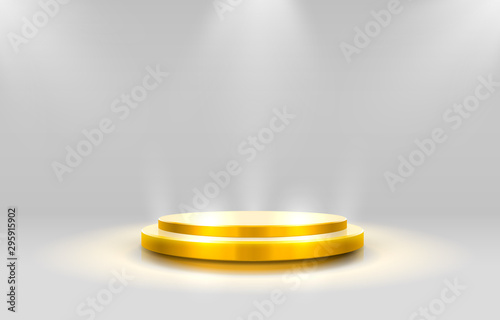 Golden winners podium for business concepts, Podium object