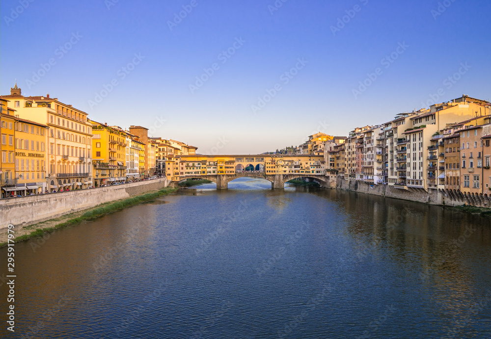 ponte vecchio in Florence at sunset 