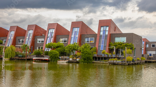 Ecological waterfront houses with vertical gardens