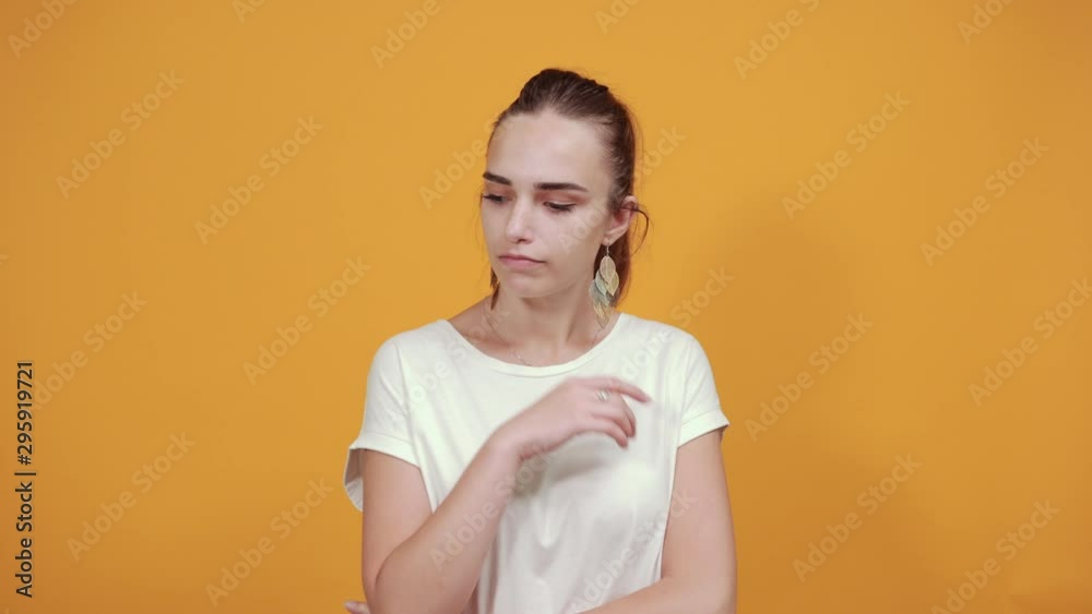 Woman watching here and there thinking about some question. She is trying to figure out something as she is focusing on surrounding as nature helps you to find answers.
