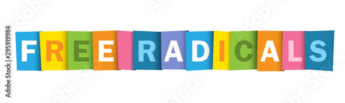 FREE RADICALS colorful vector typography banner