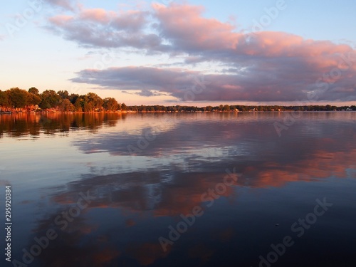 Autumn Skies Reflection of Clouds in Lake