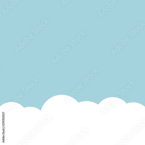 Sky abstract background with white clouds, vector illustration