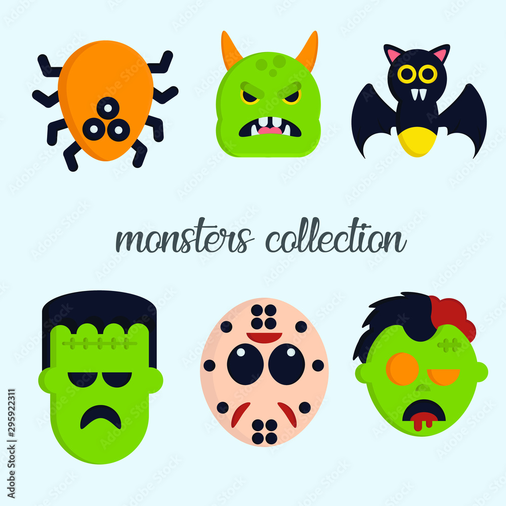 set of monsters. flat design illustration set of monsters. flat design illustration