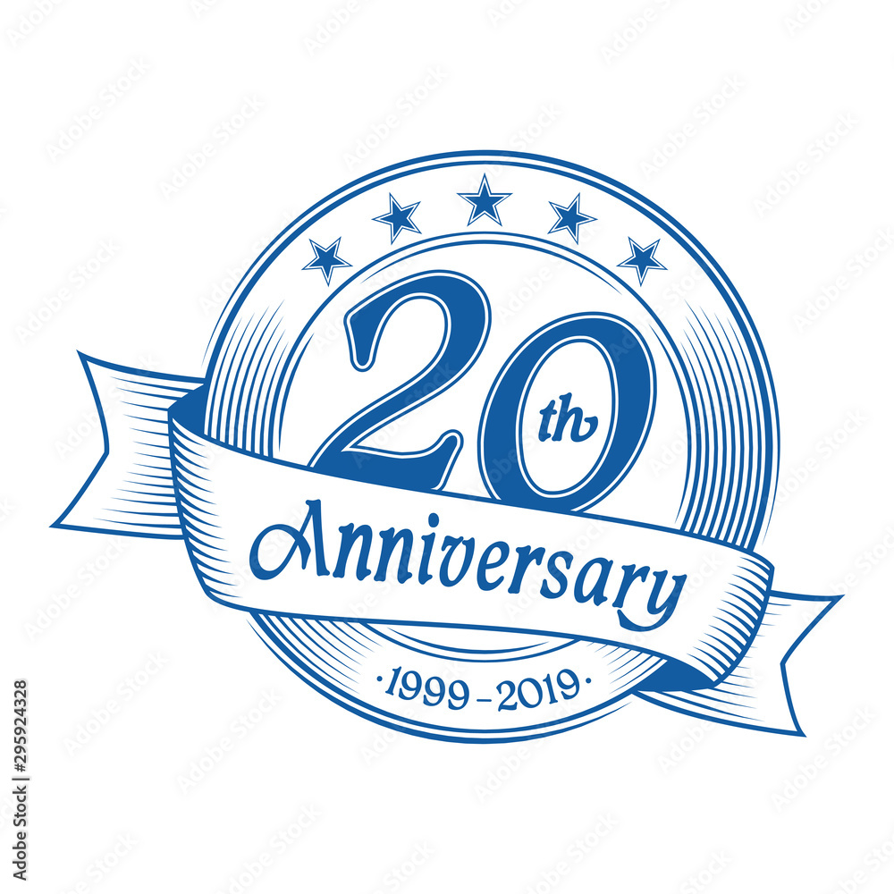 20th anniversary design template. 20 years celebration logo. Vector and illustration. 20th anniversary design template. 20 years celebration logo. Vector and illustration.