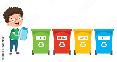Recycle Bins For Plastic, Metal, Paper And Glass