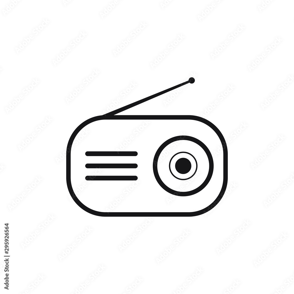 Radio icon line style. Vector illustration Radio icon line style. Vector illustration