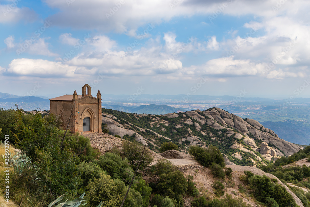 MONTSERRAT / SPAIN - SEPTEMBER 8, 2019: Ermita de Sant Joan in Montserrat, Catalonia, near Barcelona, Spain