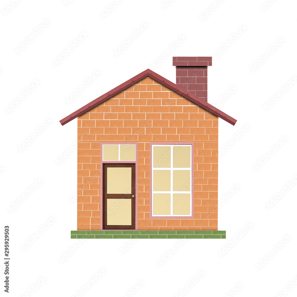 Home model with clipping path on white background, Icon for loan and business investment for real estate concept.