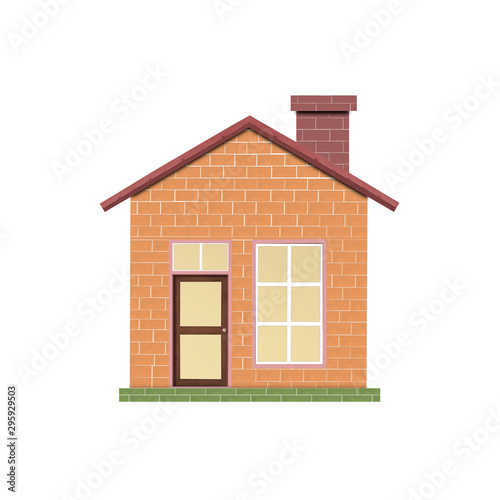 Home model with clipping path on white background, Icon for loan and business investment for real estate concept. © Watchara