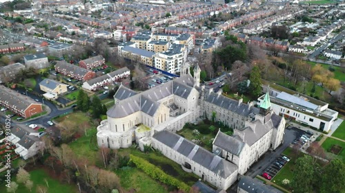 Dublin Cathedral in Ireland. Aerial Drone View of Mary Aikenhead Heritage Centre and Our Lady's Hospice in Harolds Cross Dublin 8 Ireland. Irish history and religion. photo