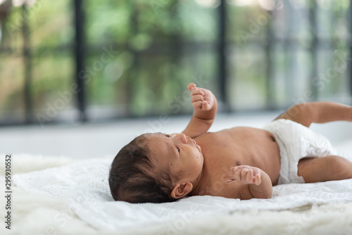 Newborn baby concept, Asian...